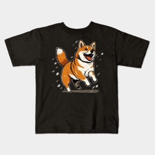 Playful Shiba Inu Dog, Dog Lover Kids T-Shirt